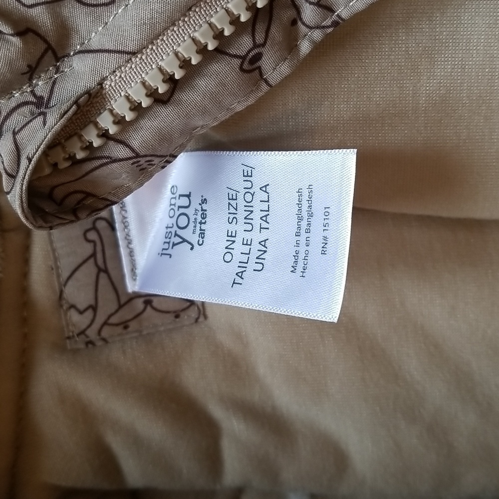 Carters Baby Sack Tan Brown Fox Print Car Seat Coat - Picture 7 of 10